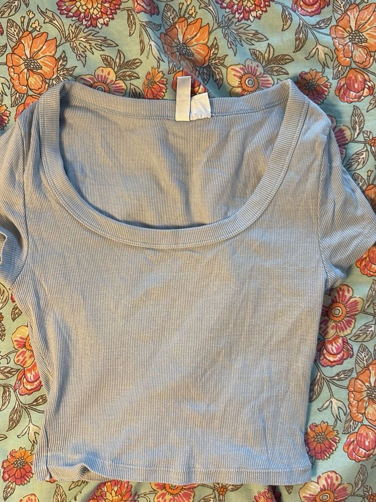 Cute Baby Blue Crop Top