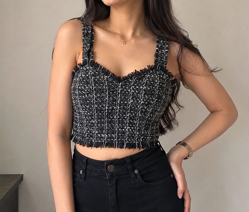 Chic Tweed Crop Top