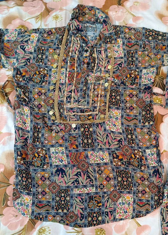 Colorful Printed Co-ord Set with Embellishments