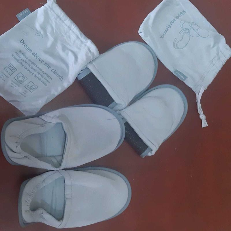 2 Indoor Slippers - soft flannel/cotton, rubber so
