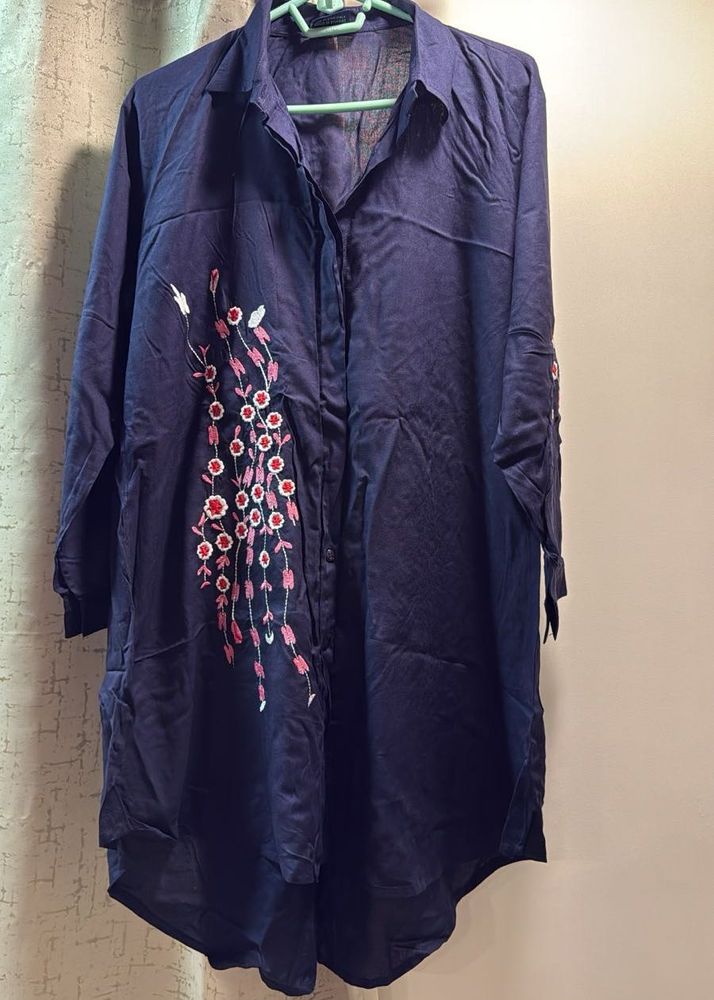 Heavy Embroidered Cotton Tunic Kurta