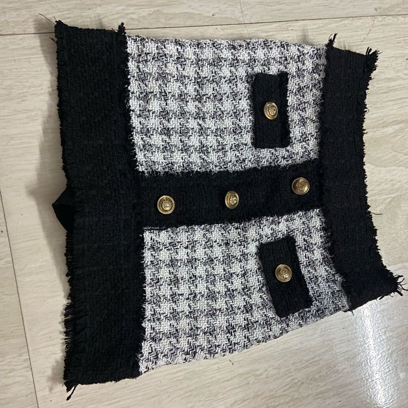 Chic Black and White Tweed Blazer skorts