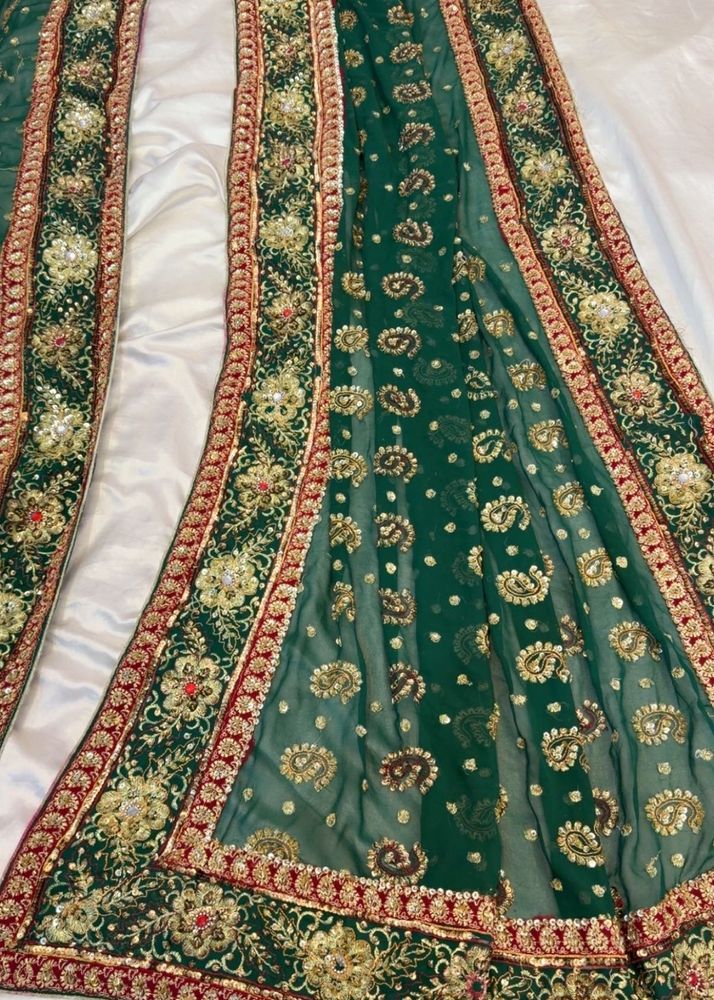Embroidered Green saree