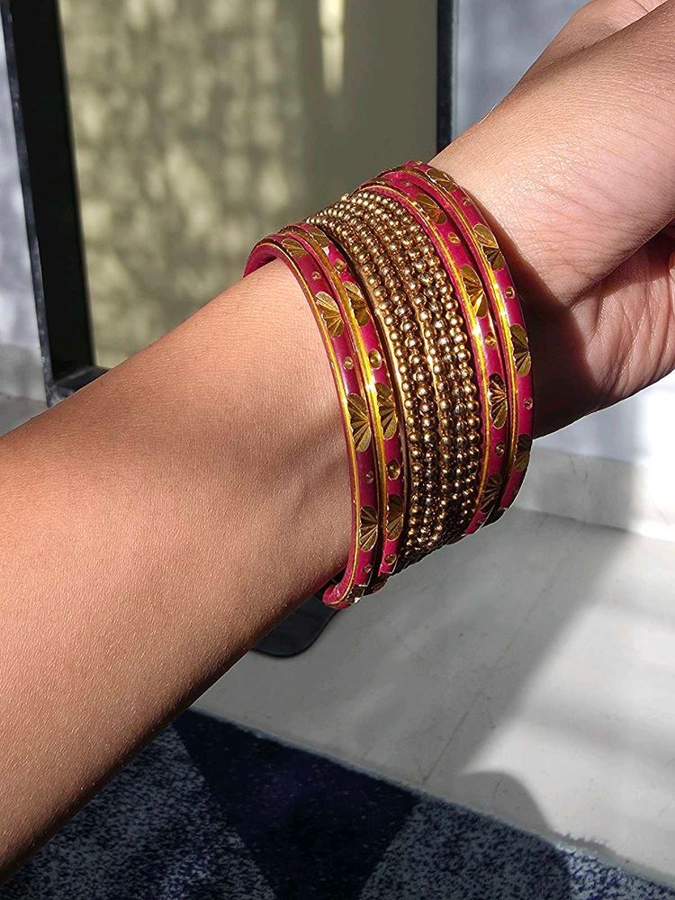 9 pcs Set of Ethnic Bangles
