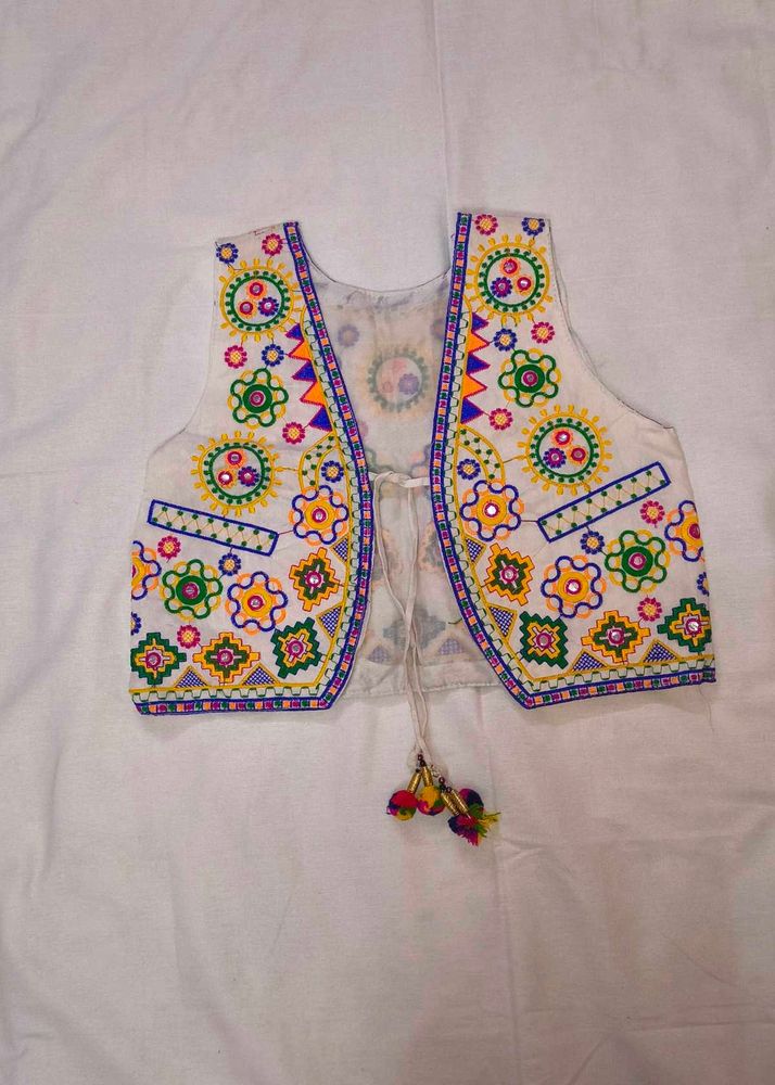 Embroidered handmade Ethnic white navratri Jacket