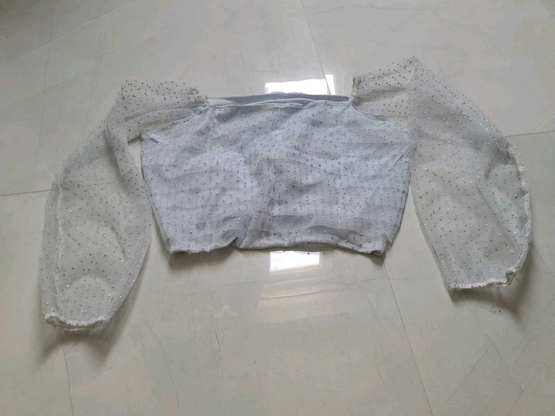 Sparkling Off-Shoulder Blouse