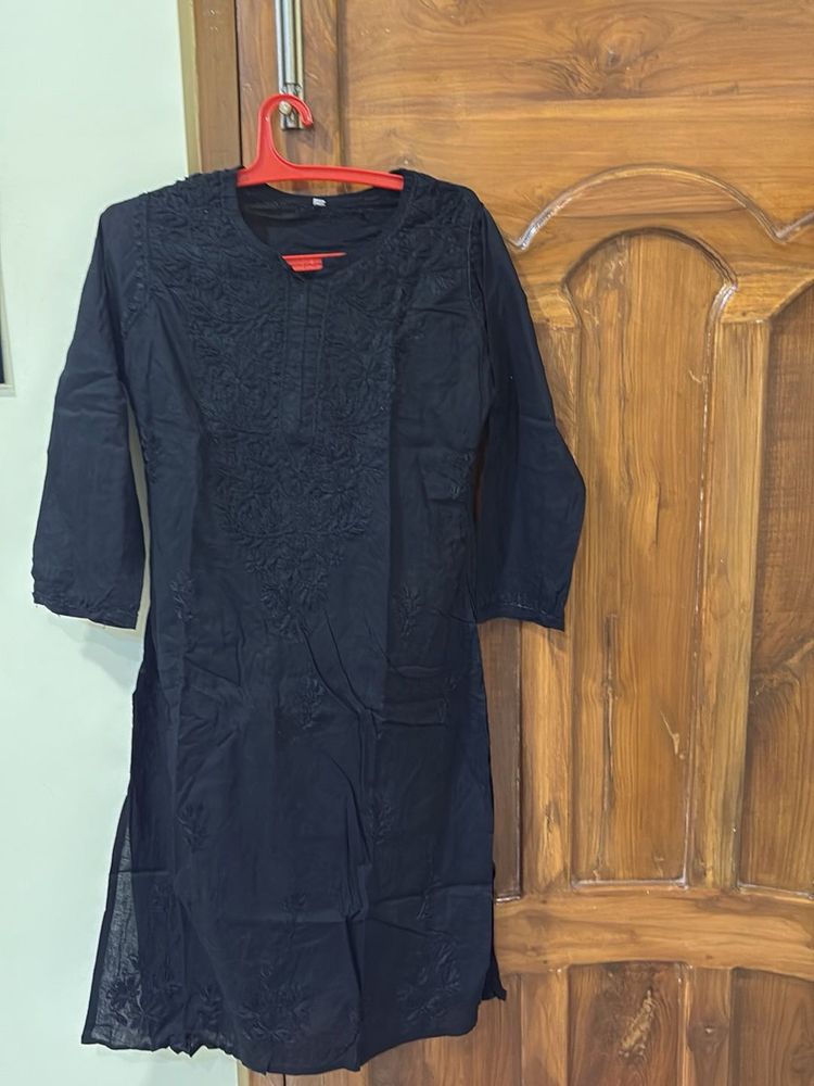 Black Chikankari Kurta