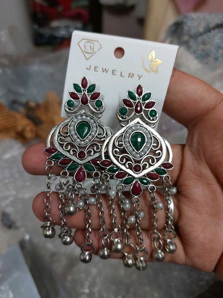 Stunning Oxidized Jhumka Earrings