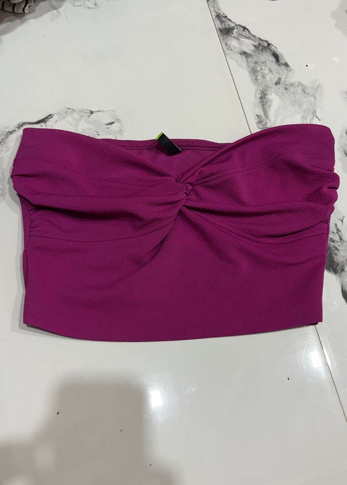 Magenta Twist Front Tube Top