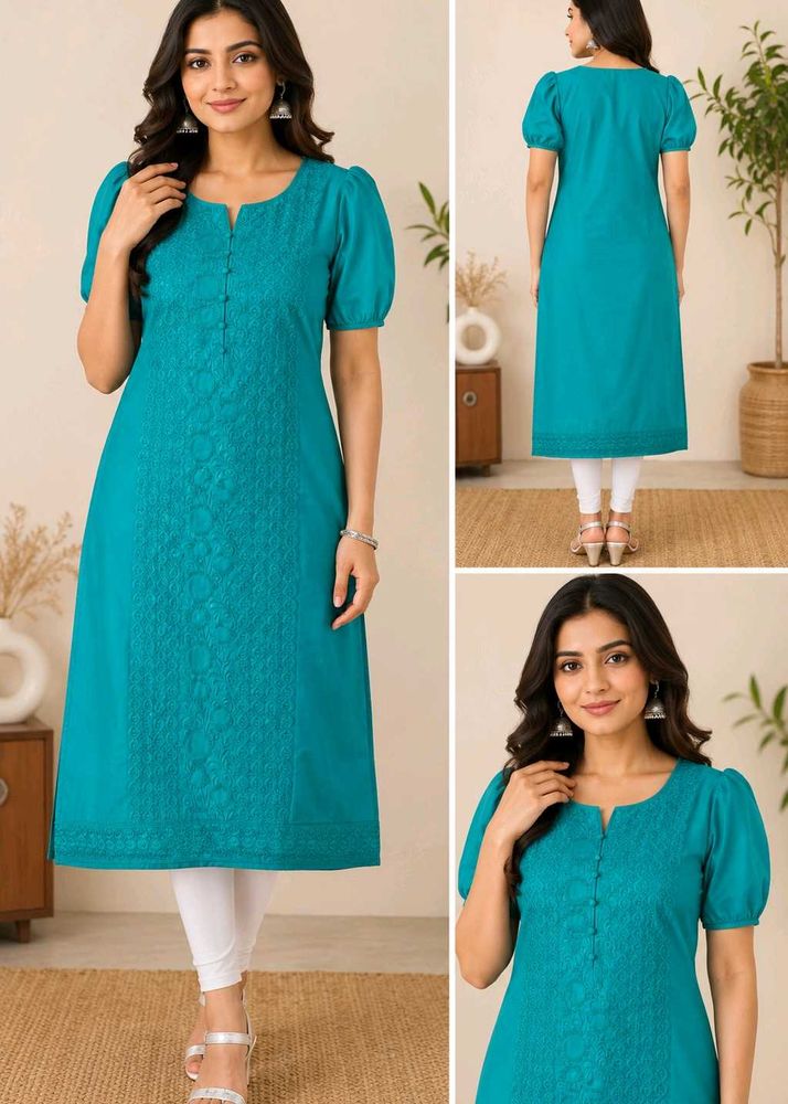 Elegant Teal Embroidered Kurta
