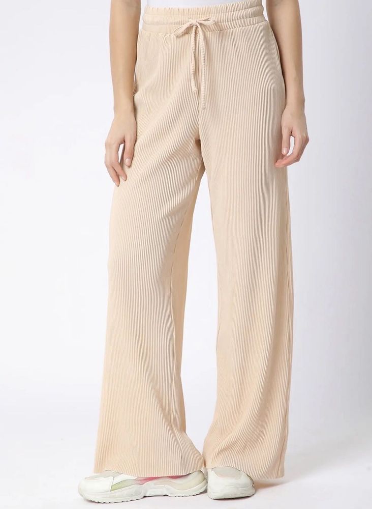 Ribbed Wide-Leg Pants