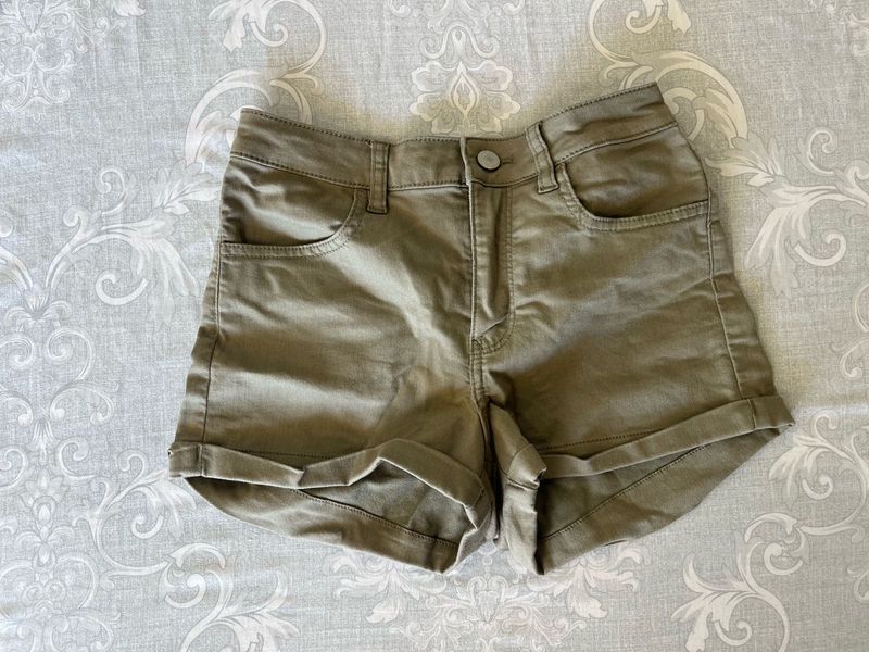 Y2k Khaki High-Waisted Shorts