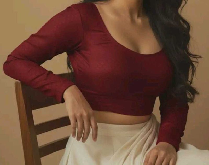 Maroon Full Sleeves Blouse