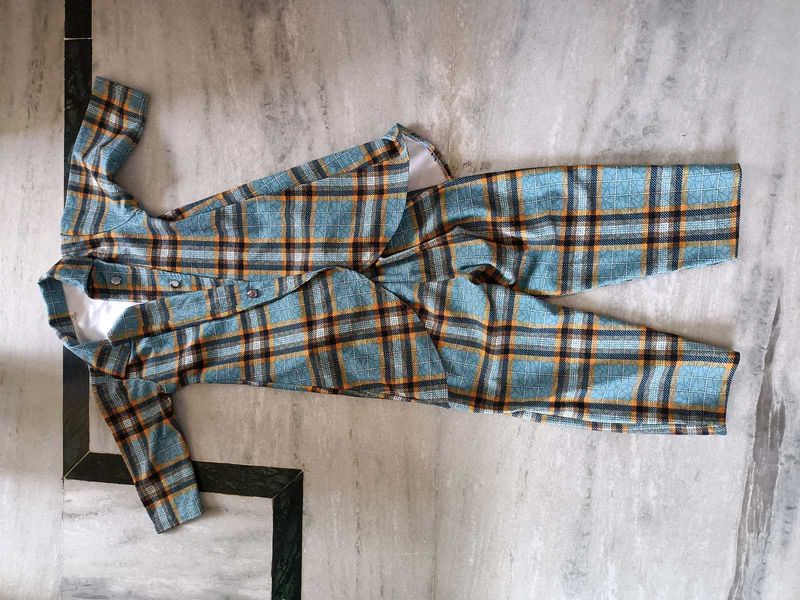 Plaid Print Pants with jacket top