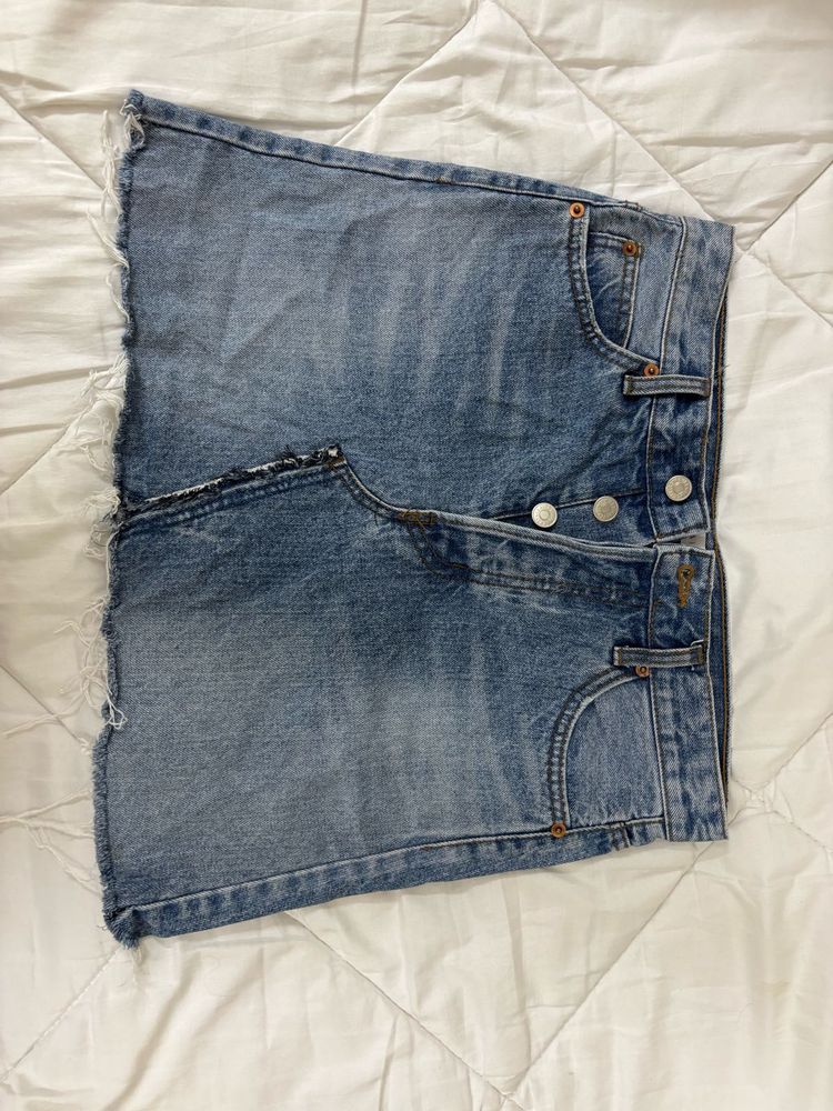 Blue Denim Mini Skirt