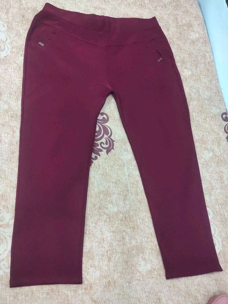 Maroon Casual Pants
