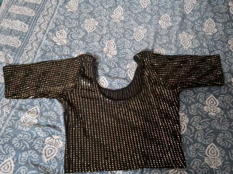 Sparkling Sequin Black Blouse