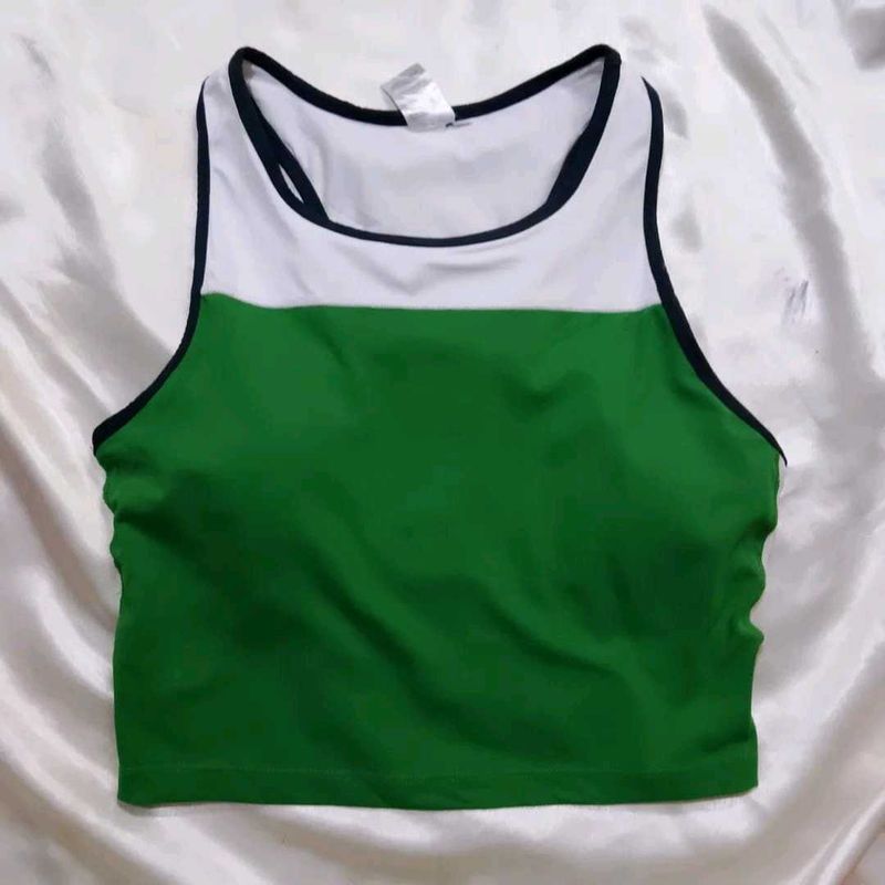 Green &amp; White Tank Top