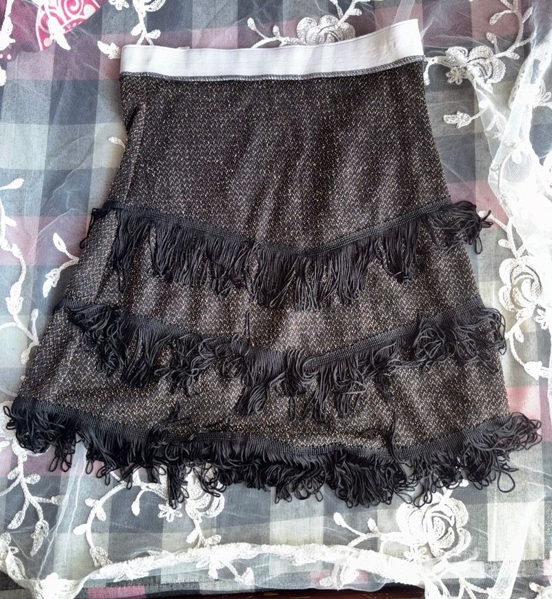 Sparkly Fringe Mini Skirt ibiza vibeee