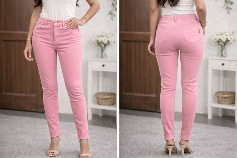 Pink Denim Skinny Jeans