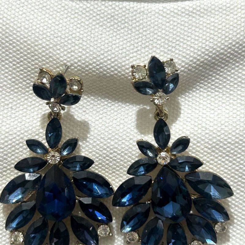 Stunning Blue Crystal Drop Earrings