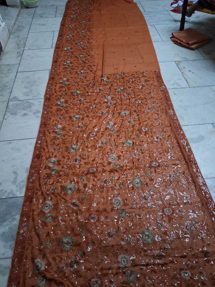 Vintage heavy sequence work saree