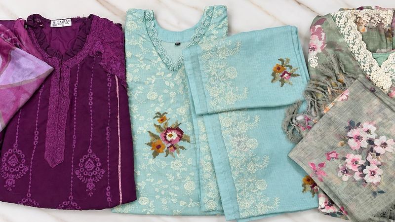 Combo of 3 Designer Kurta Sets