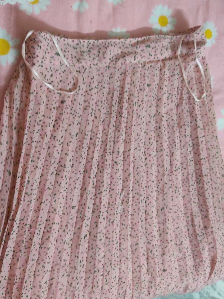 Pink Pleated Skirt