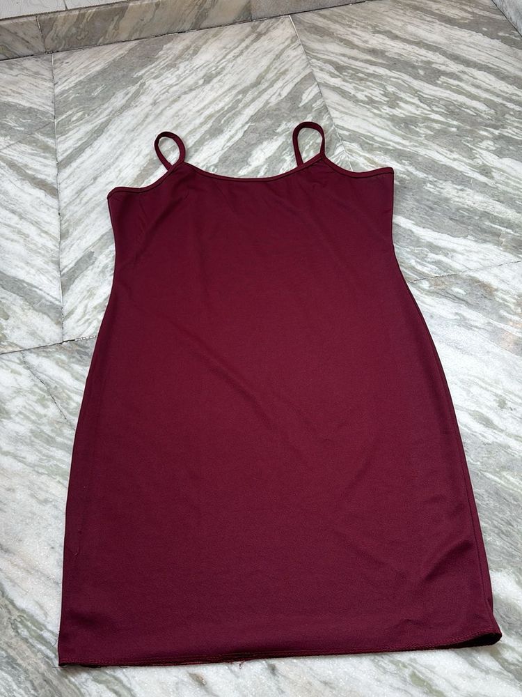 Maroon Slip Dress