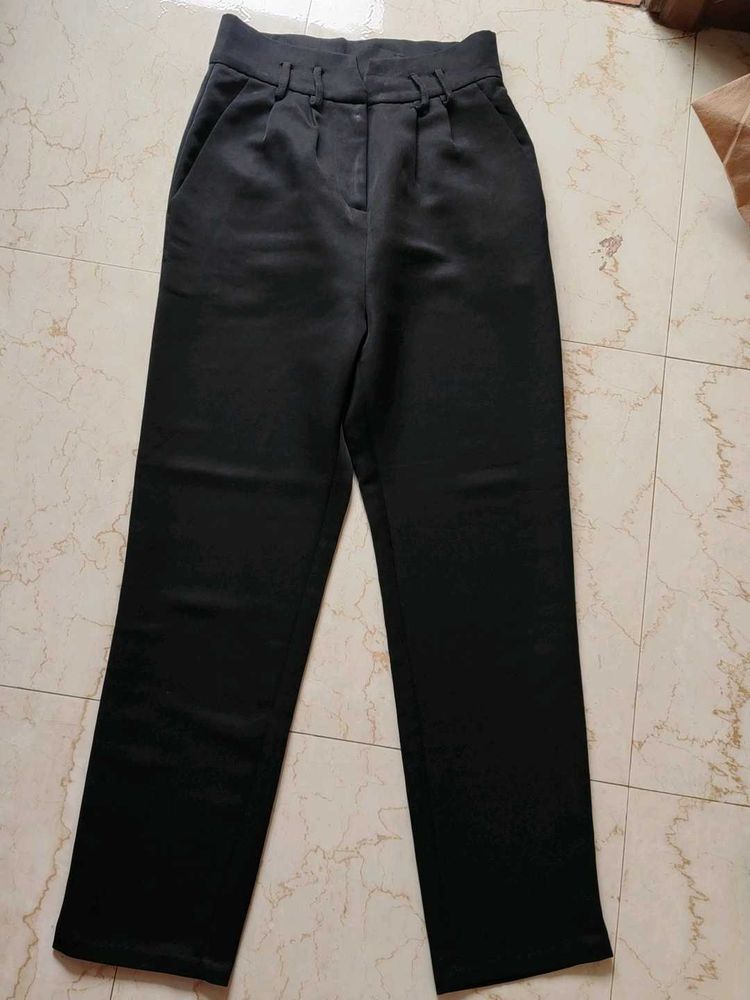 Classic Black High-Waisted Trousers