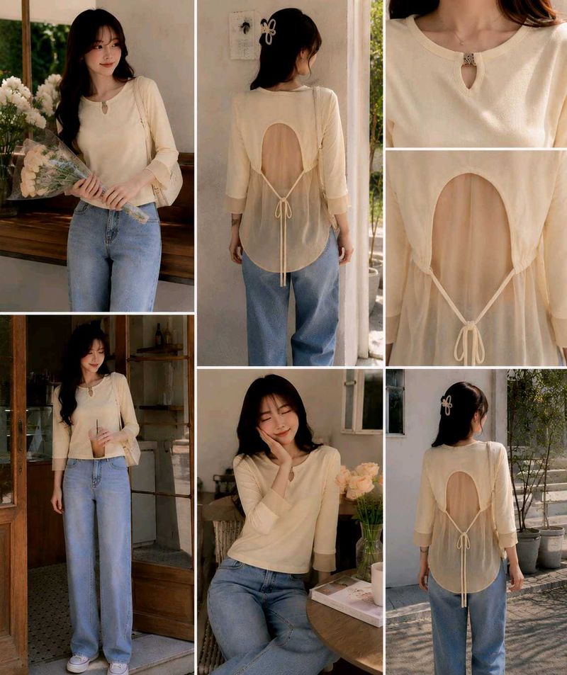 Peach Asymmetrical High-Low Top – (Tag Miss)