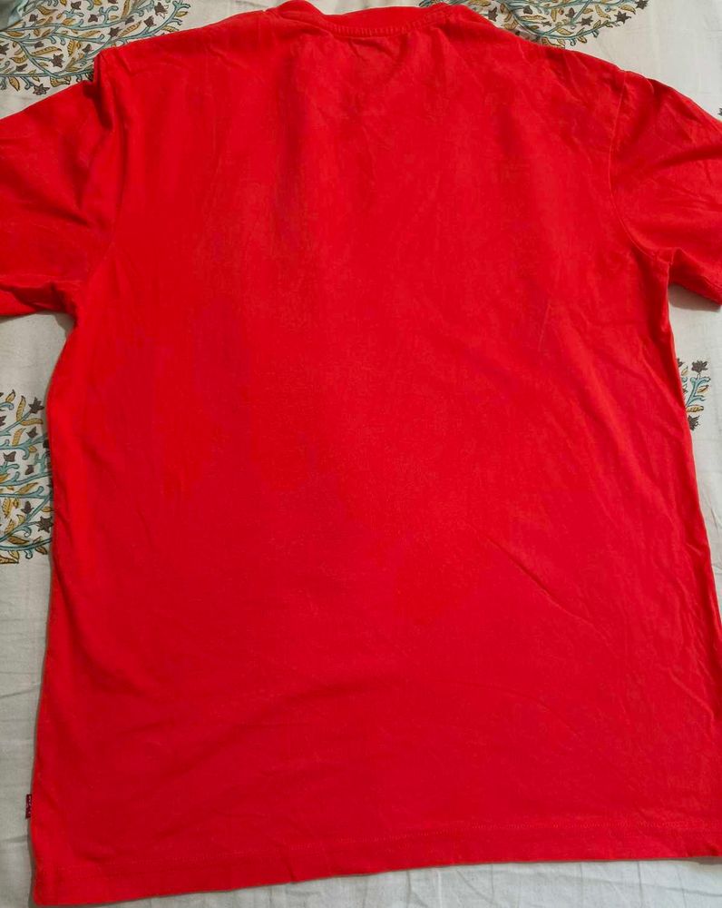 Bright Red Casual T-Shirt