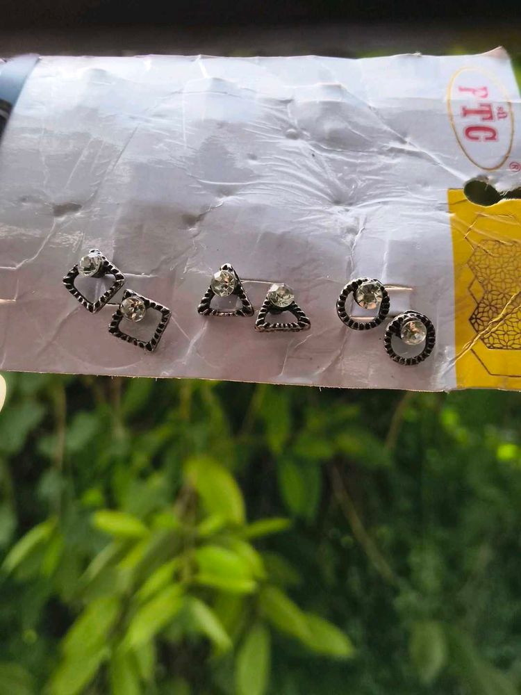 Set of 3 Geometric Earrings