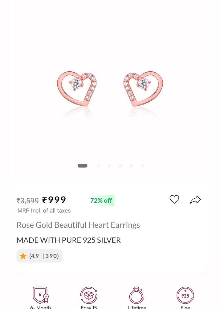 Rose Gold Heart Earrings