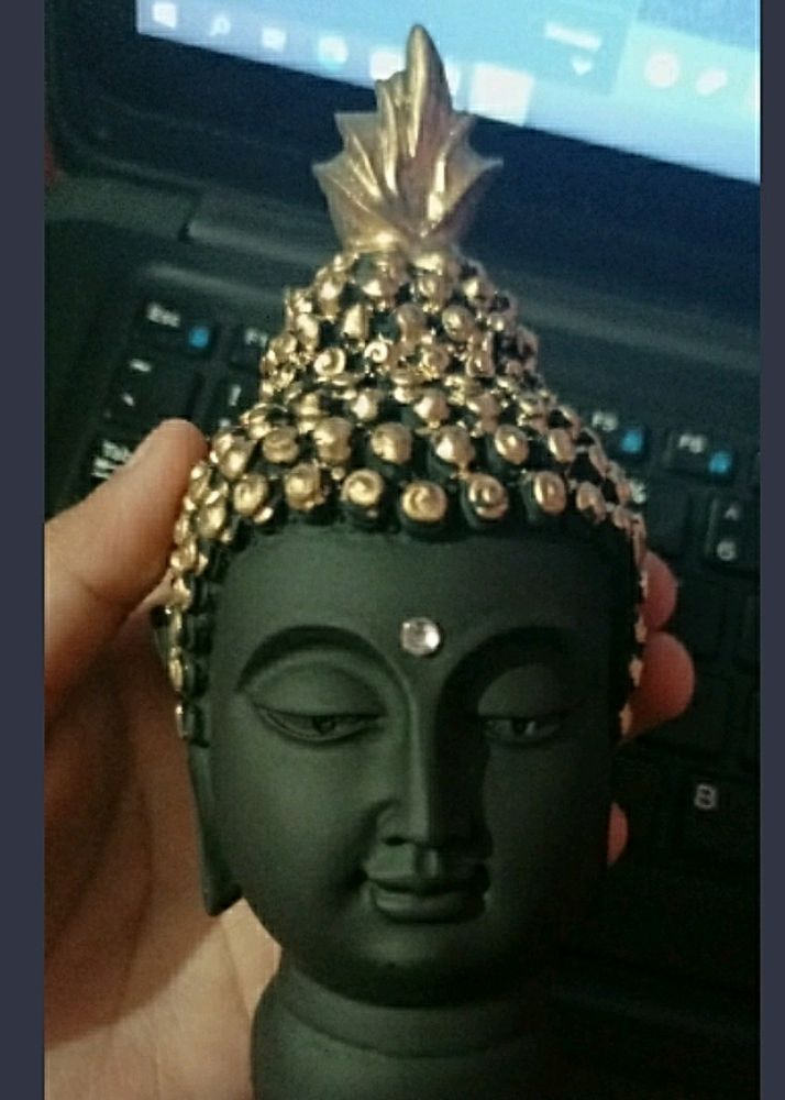 "Buddha Head Decorative Showpiece - 13.5cm Poly Re