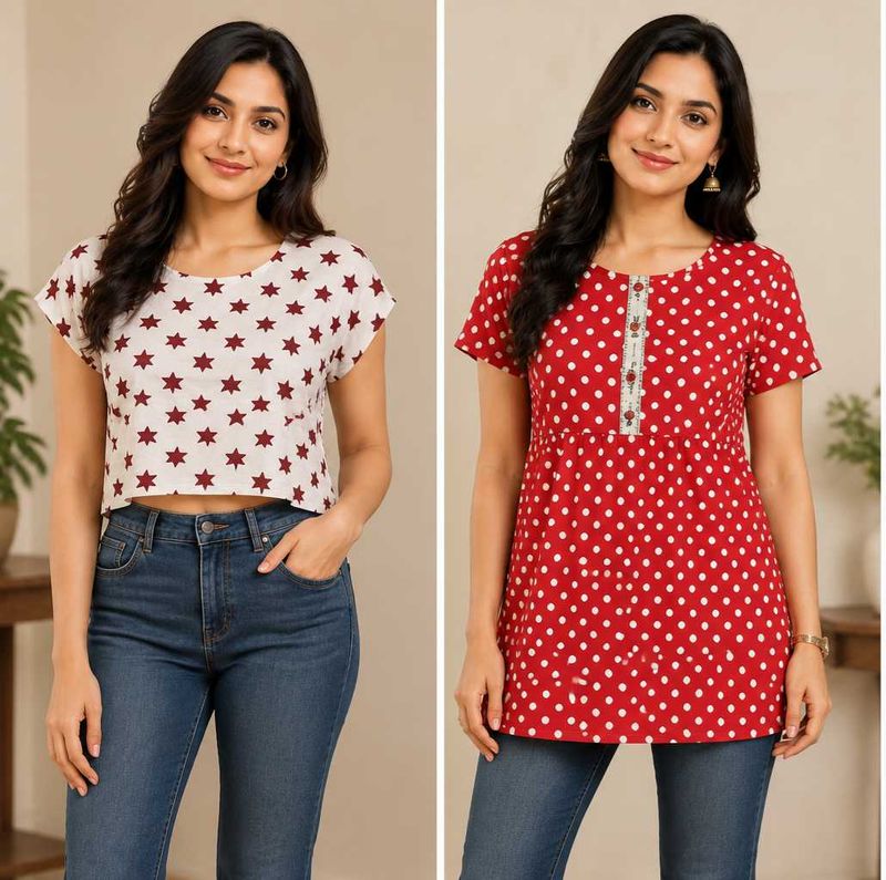 Pre-loved combo of 2 women's tops.