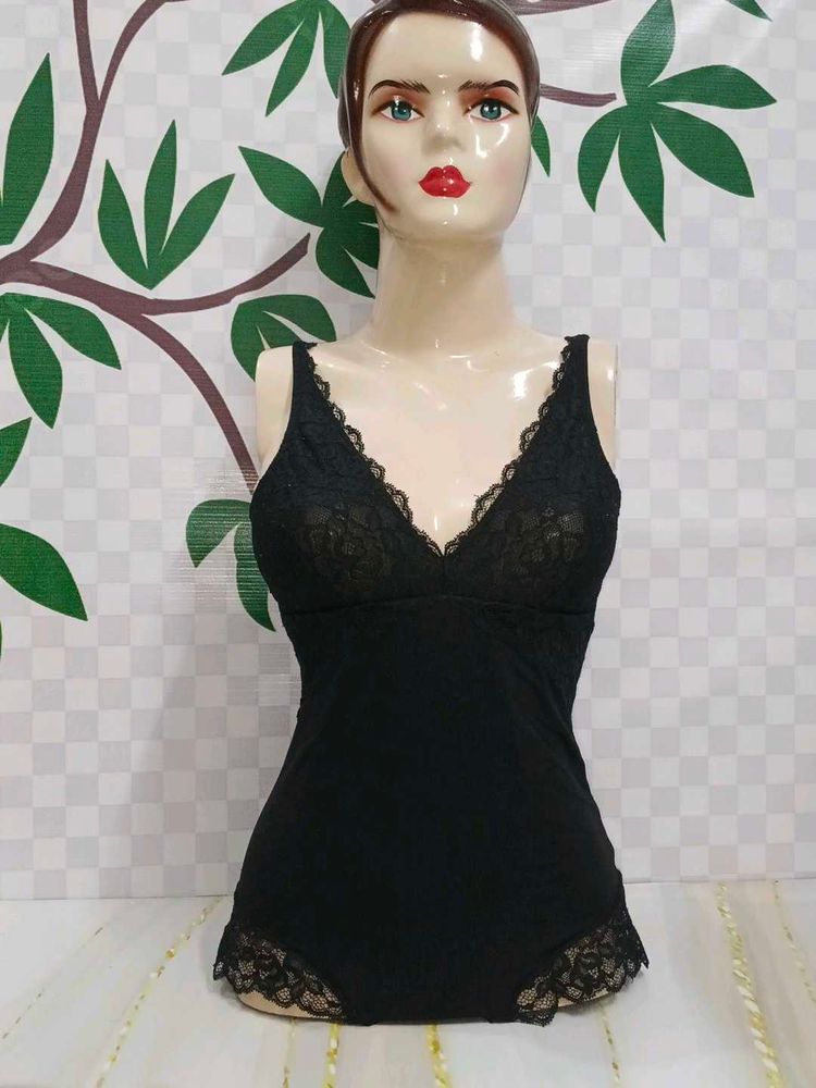 (600)Lace Trim Bodysuit