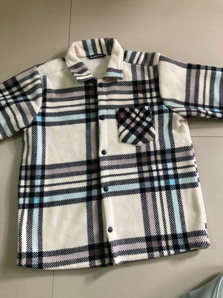 Zudio New Plaid Fleece Shirt Jacket
