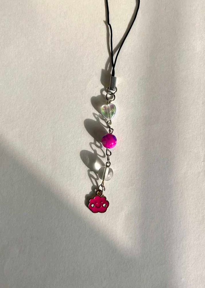Pink cloud phone charm
