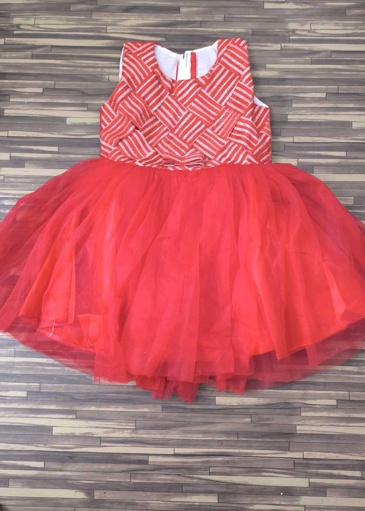 Red &amp; White Party Dress 2-3 years Baby girl