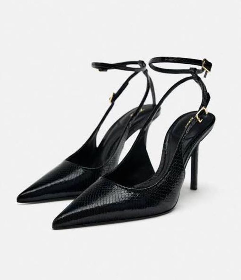 Zara animal print slingbacks