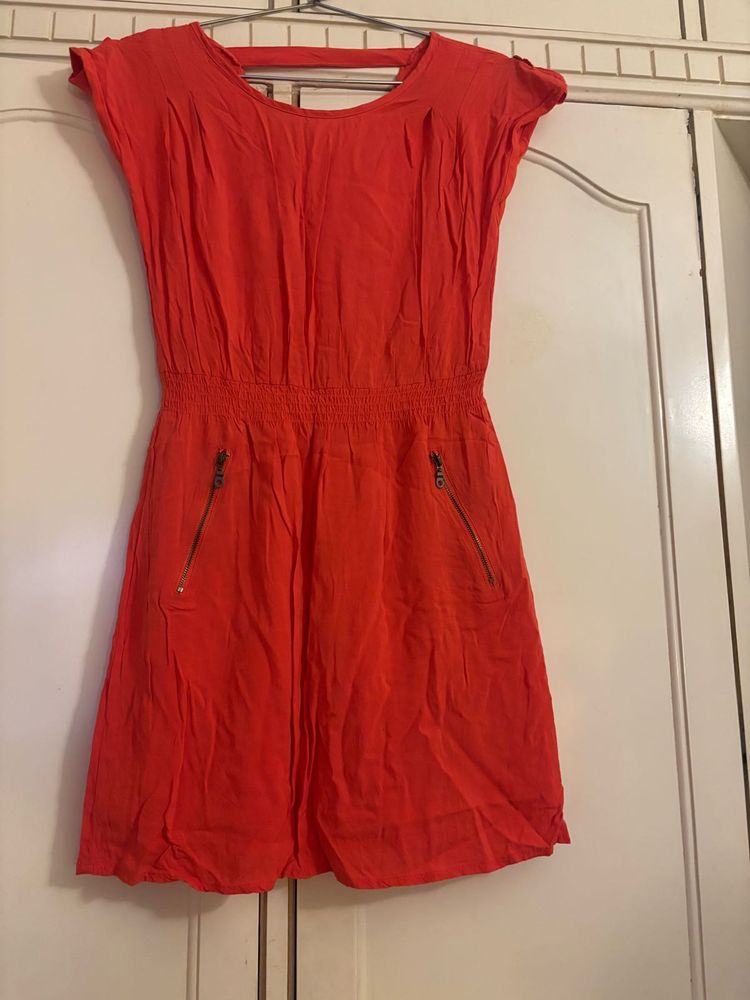 10 &amp; co Coral Casual A-Line Dress