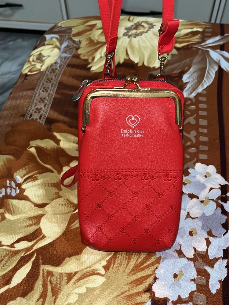Red Fashion Wallet Crossbody Bag