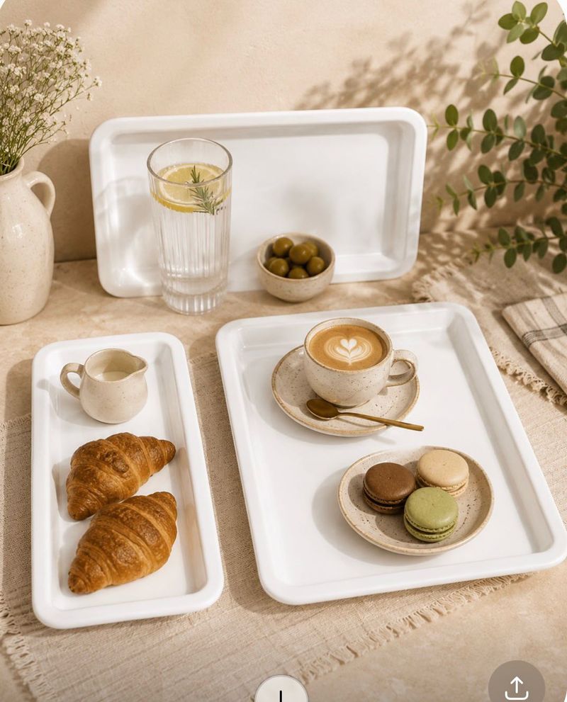 Set of 3 White Trays