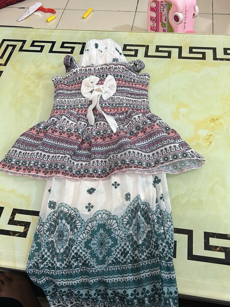Adorable Floral Print Dress for Girls
