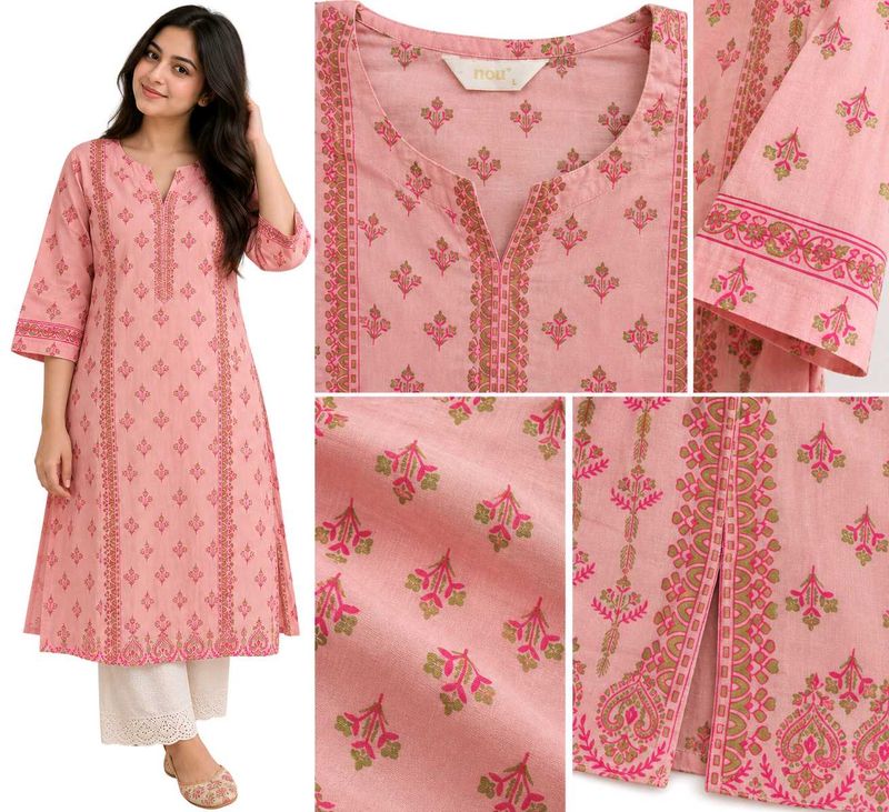 Beautiful Pink Printed Kurta
