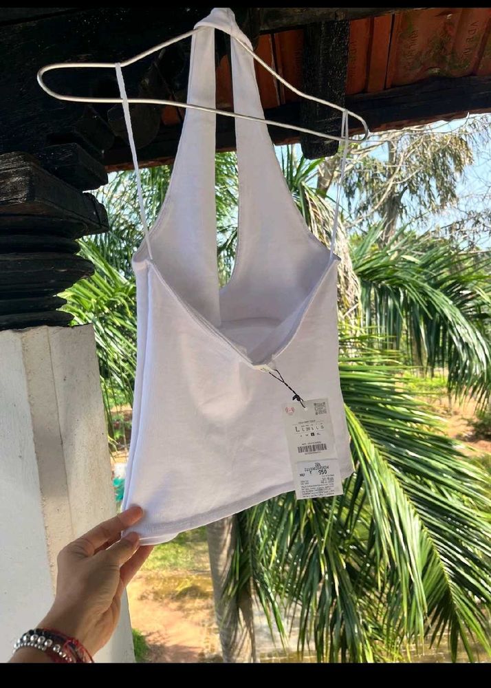 Zara White Halter Top