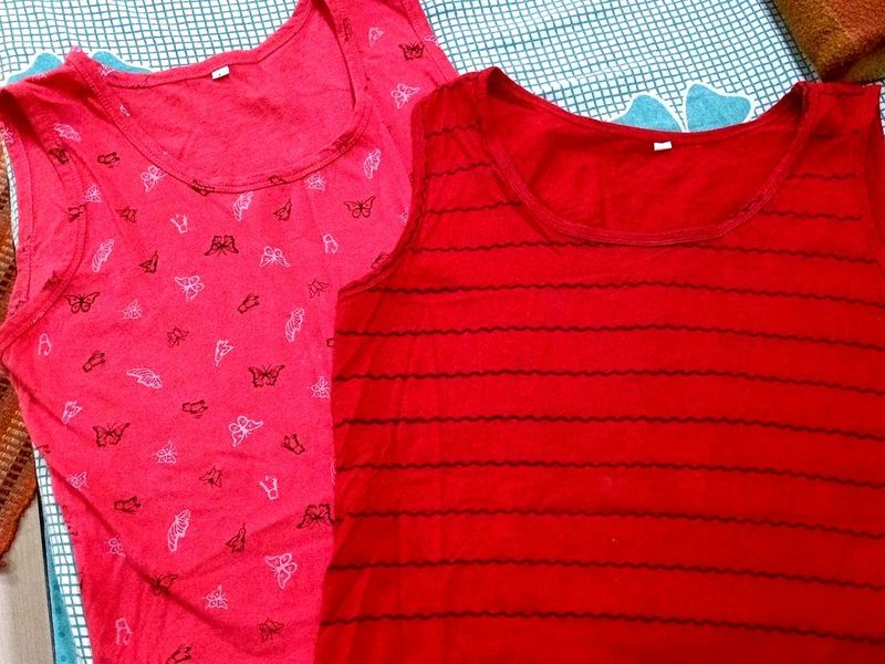 Pack of 2 Red Sleeveless Tops