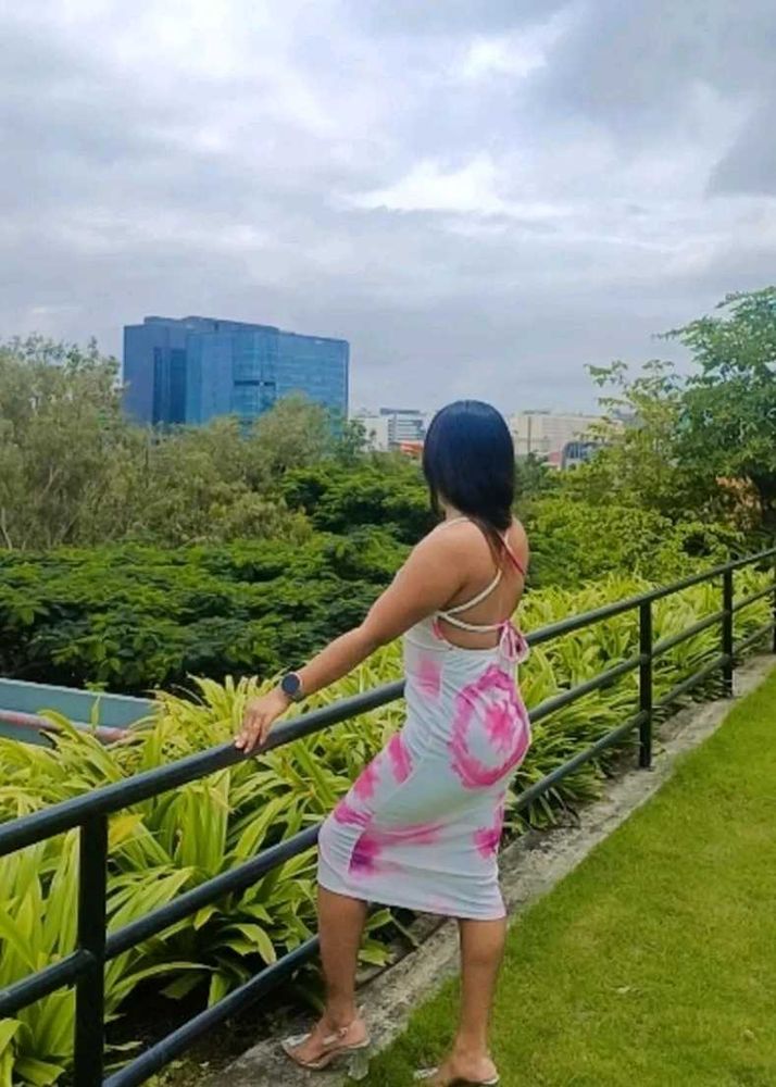 Tie-Dye Spaghetti Strap Midi Dress