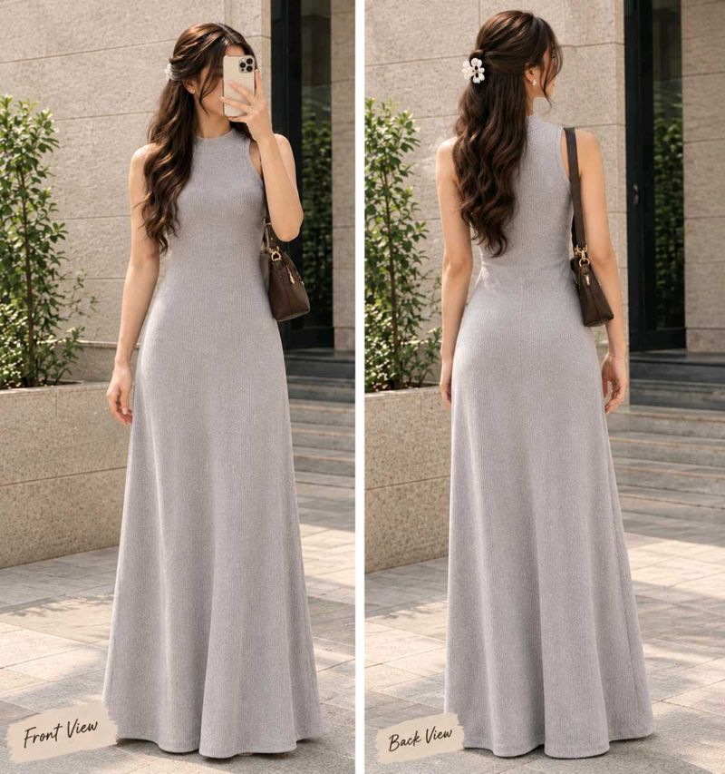Sleek Ribbed Maxi Dress